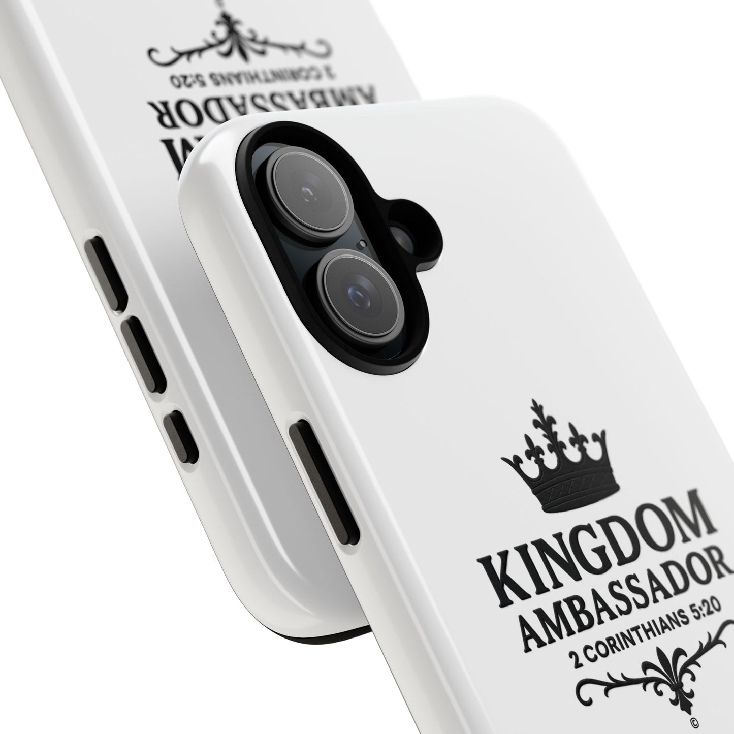 Kingdom Ambassador (Black Lettering) Rugged Phone Case, Inspirational Mobile Cover, Gift for Faith Lovers, Faith-Based Protector