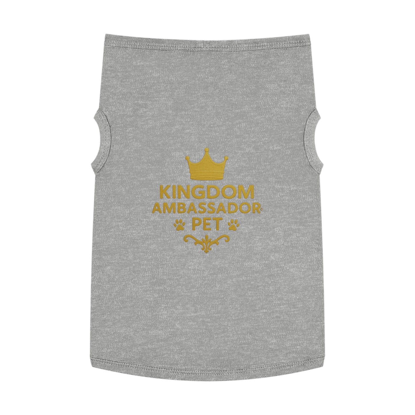 Kingdom Ambassador Pet (Gold Lettering) Tank Top, Dog Shirt, Pet Apparel, Cute Pet Gift, Pet Clothes for Any Occasion, Dog Lover Gift - Cross Apparel USA