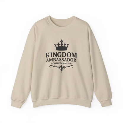 Kingdom Ambassador Sweatshirt (Black Lettering), Unisex Crewneck, Biblical Inspiration, Faith Apparel, Gift for Believers, Church Events