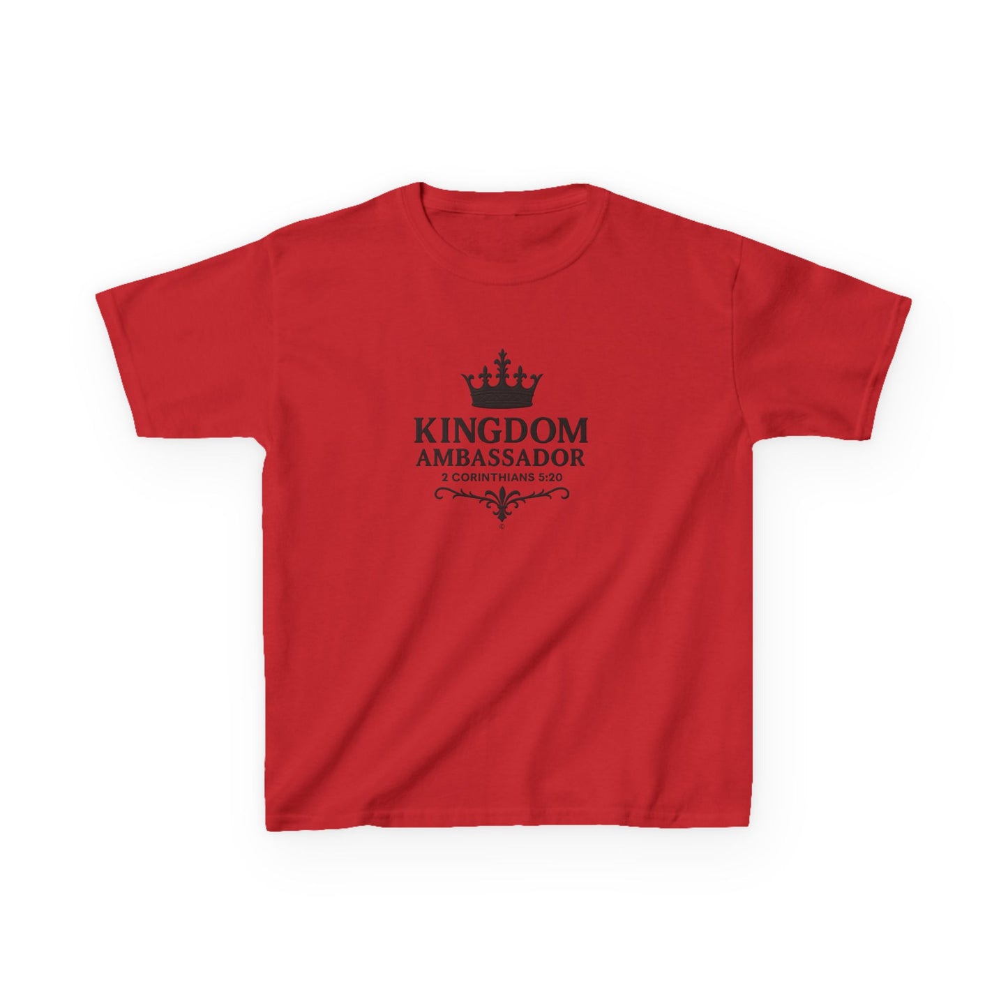 Kingdom Ambassador (Black Lettering) Kids Tee, Faith-based Inspirational Apparel, Gift for Believers, Youth Fashion, Bible Verse Shirt, Meaningful Gift