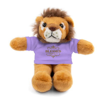 Blessed (Gold Lettering) Plush Toy with Tee, Faith-Inspired Stuffed Animal, Inspirational Gift, Birthday Present, Encouragement Gift