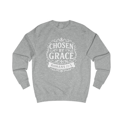 Chosen by Grace Unisex Sweatshirt: Cozy Faith Apparel, Gift for Believers, Bible Scripture Pullover, Everyday Inspirational Clothing