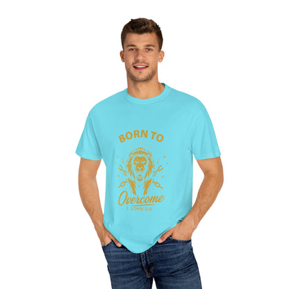 Born to Overcome (Gold Lettering) Unisex Apparel Clothing Tee T-shirt Relaxed Fit Shirt