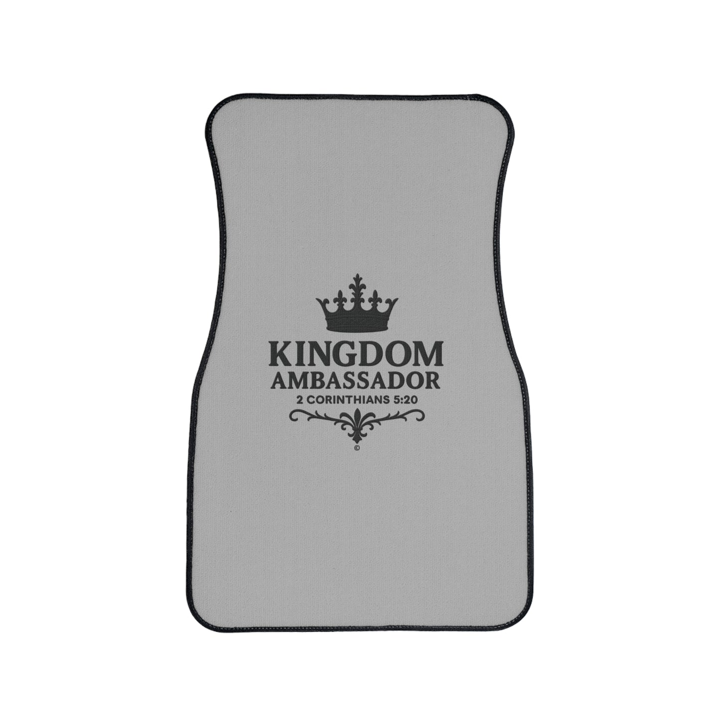 Kingdom Ambassador (Black Lettering on Grey) Car Floor Mat, 1 piece