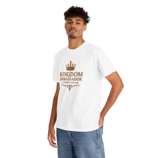 Kingdom Ambassador (Gold Lettering) Apparel Clothing Tee T-shirt Unisex Heavy Cotton Shirt
