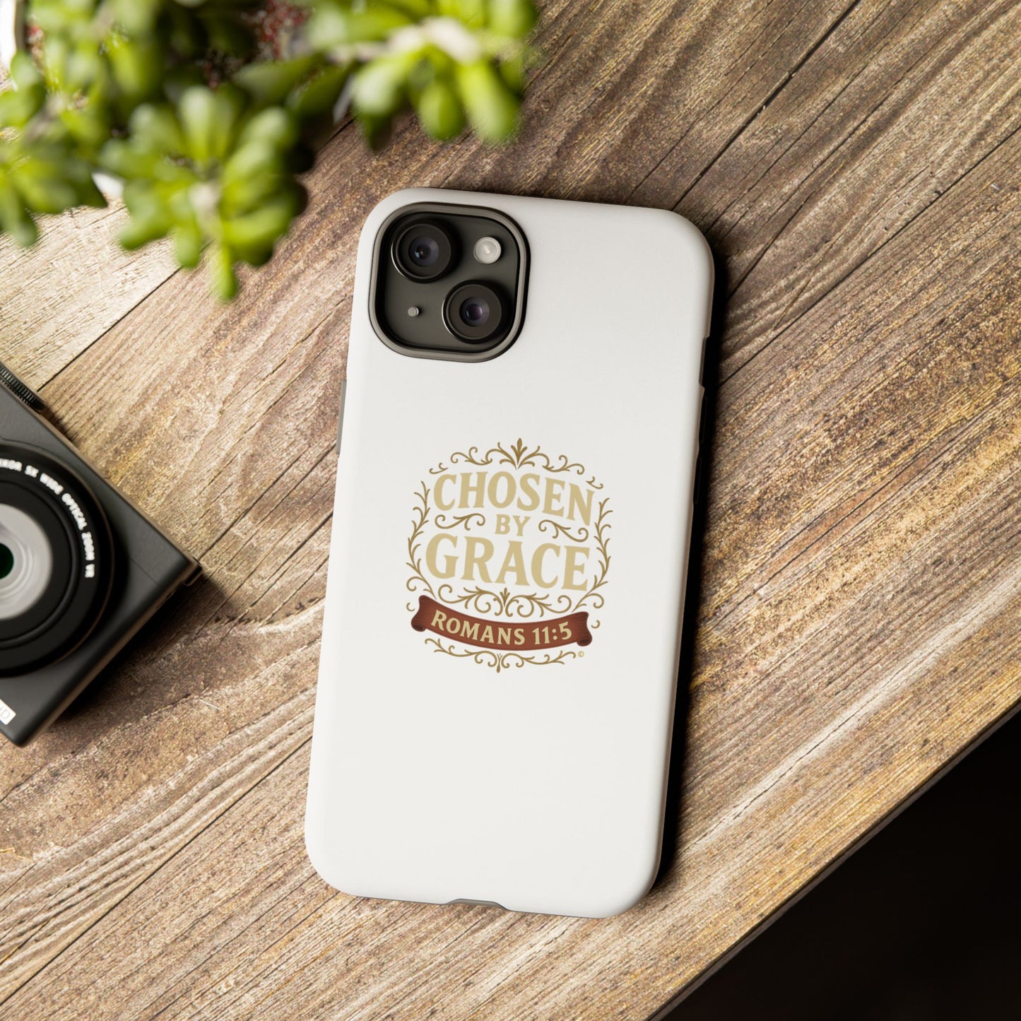 Chosen by Grace (Color), Rugged Phone Case, Inspirational Mobile Cover, Gift for Faith Lovers, Faith-Based Protector