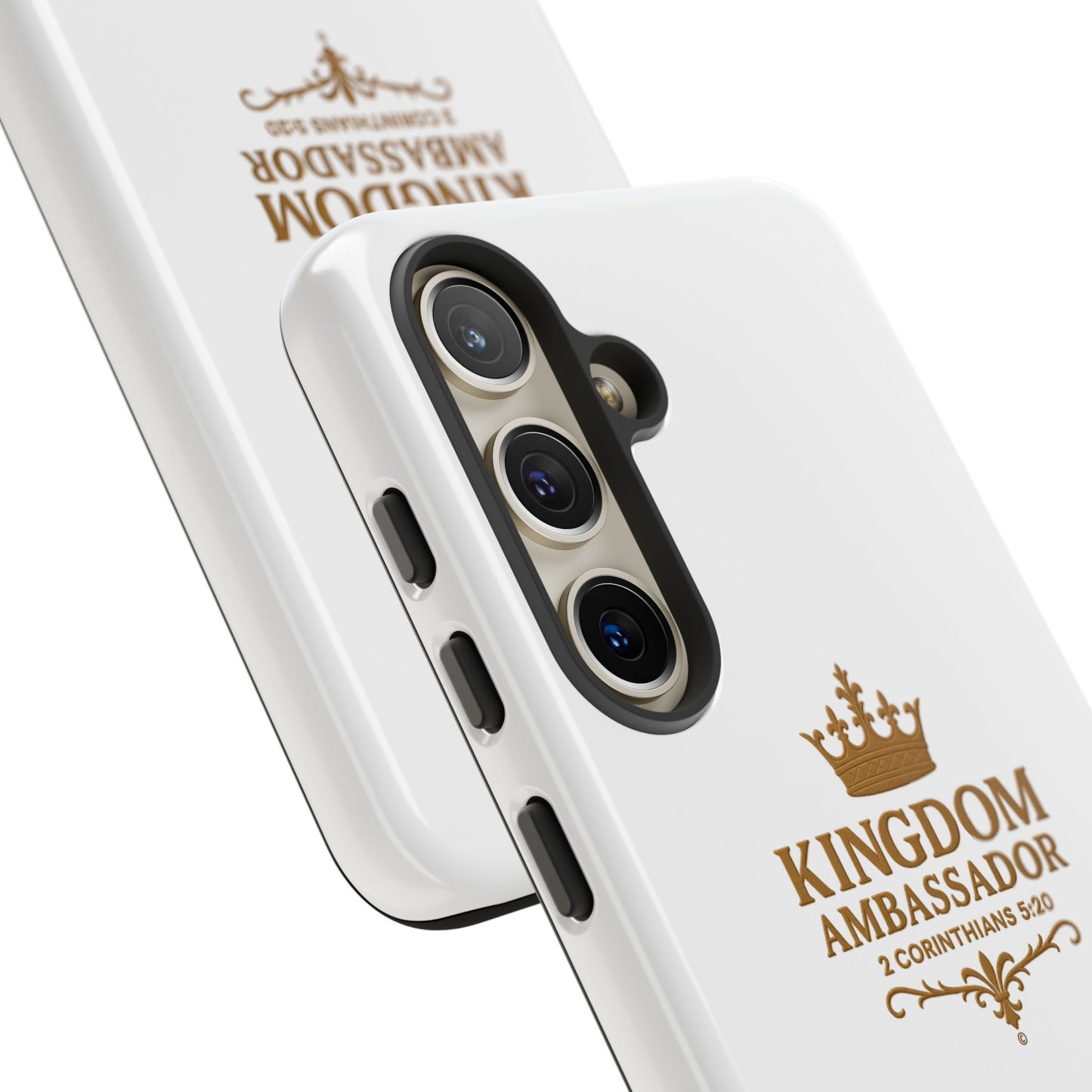 Kingdom Ambassador (Gold Lettering) Rugged Phone Case, Inspirational Mobile Cover, Gift for Faith Lovers, Faith-Based Protector