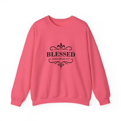 Blessed (Black Lettering) Unisex Crewneck Sweatshirt - Inspirational Gift, Christian Apparel, Faith-Based Fashion, Cozy Casual Wear, Bible Verse Sweatshirt