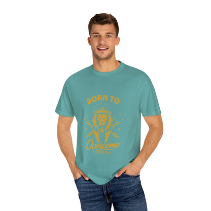 Born to Overcome (Gold Lettering) Unisex Apparel Clothing Tee T-shirt Relaxed Fit Shirt