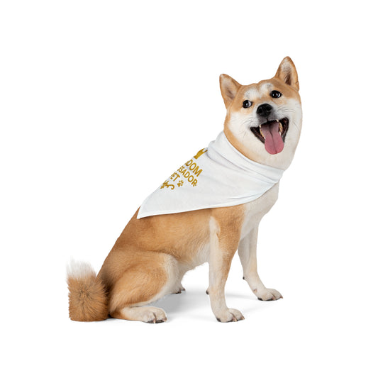 Kingdom Ambassador Pet (Gold Lettering) Bandana, Design for Stylish Dogs, Inspirational Pet Bandana, Gifts for Pet Lovers