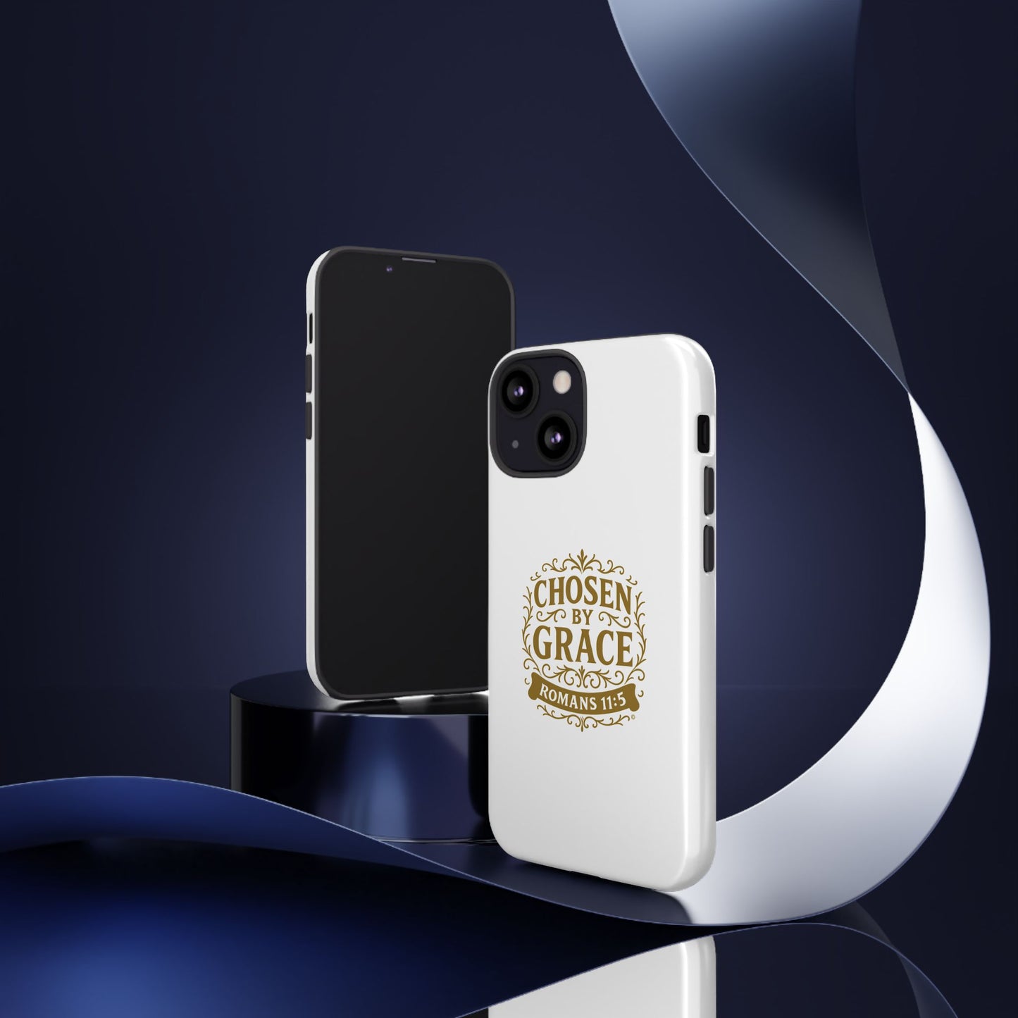 Chosen by Grace (Gold Lettering), Rugged Phone Case, Inspirational Mobile Cover, Gift for Faith Lovers, Faith-Based Protector