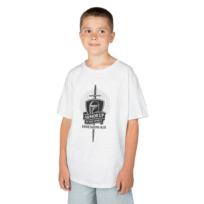 Armor Up (Black Lettering) Kids Inspirational T-shirt