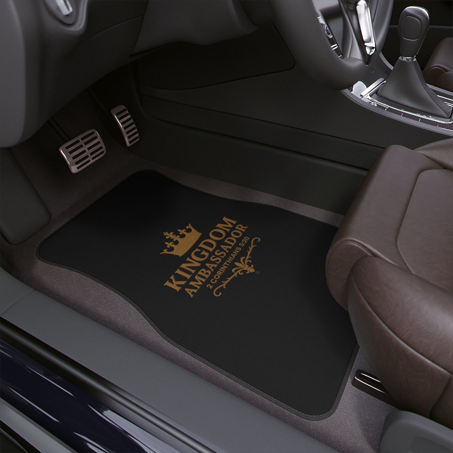 Kingdom Ambassador (Gold Lettering on Black) Car Floor Mat. 1 piece