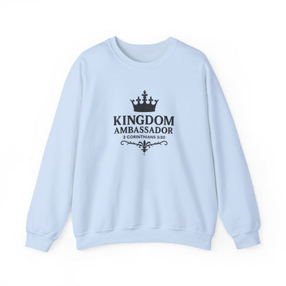 Kingdom Ambassador (Black Lettering) Unisex Crewneck Sweatshirt - Inspirational Gift, Faith-Based Apparel, Cozy Casual Wear, Bible Verse Sweatshirt