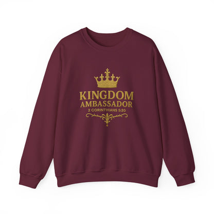 Kingdom Ambassador Crewneck Sweatshirt - Faith-Based Fashion, Christian Gift, Bible Verse, Inspirational Apparel, Cozy Church Wear