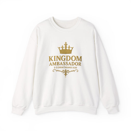 Kingdom Ambassador Crewneck Sweatshirt - Faith-Based Fashion, Christian Gift, Bible Verse, Inspirational Apparel, Cozy Church Wear