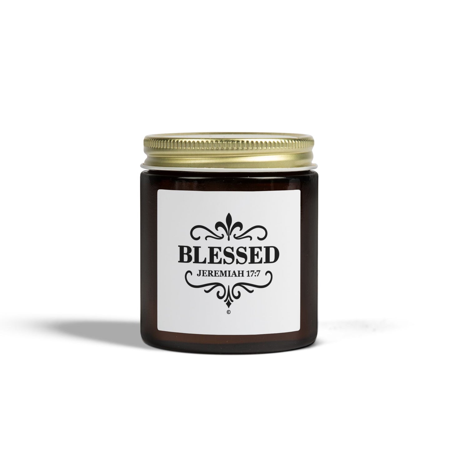 Blessed (Black Lettering) Scented Candle - Coconut Apricot Wax, Inspirational Home Decor, Relaxation, Gifts for Believers