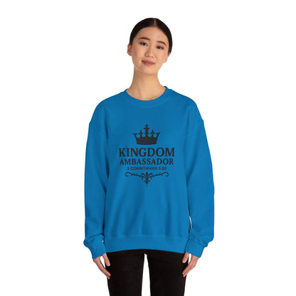 Kingdom Ambassador Sweatshirt (Black Lettering), Unisex Crewneck, Biblical Inspiration, Faith Apparel, Gift for Believers, Church Events