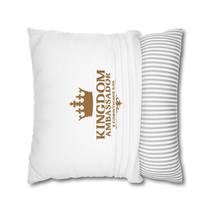 Kingdom Ambassador (Gold Lettering) Square Pillow Cover | Inspirational Home Decor | Gifts for Faith (Pillow not included)