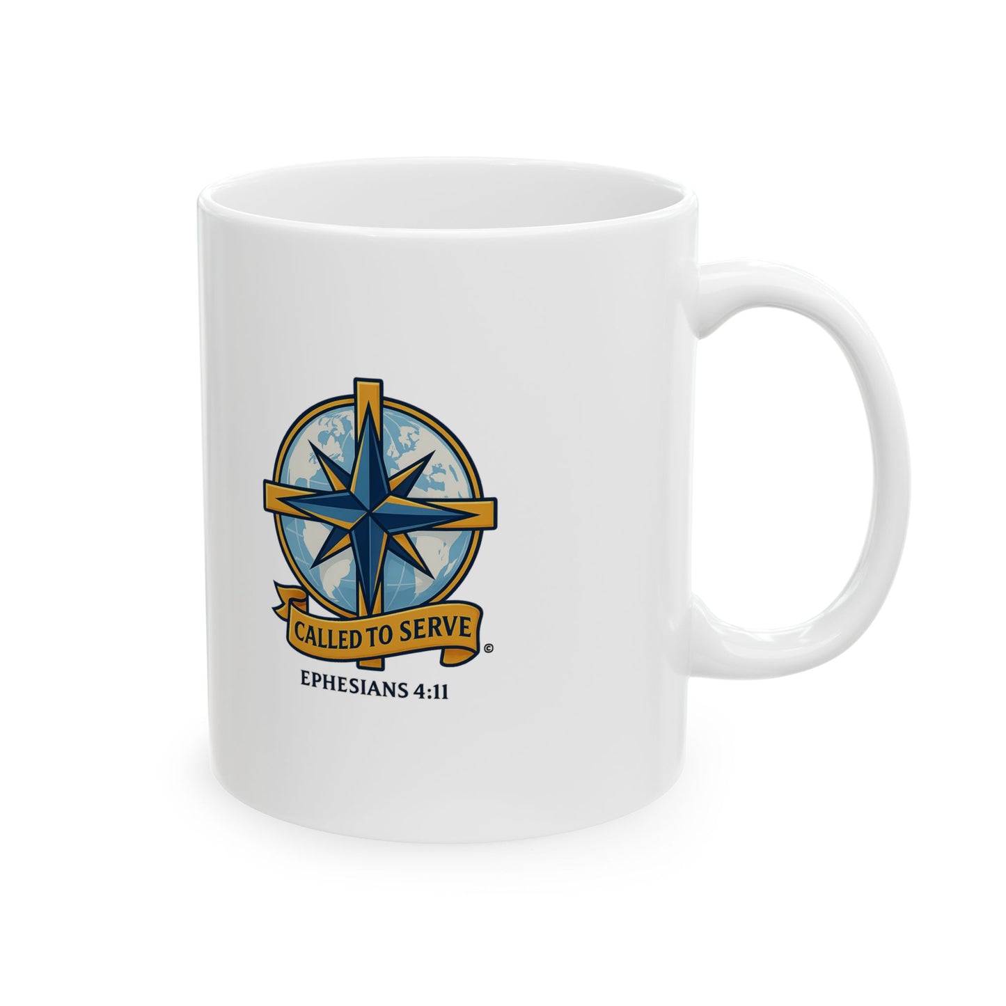 Called to Serve (Full Color) Ceramic Mug, Inspirational Gift, Coffee Cup for Faith, Gift of Believers, Devotional Drinkware (11oz, 15oz)