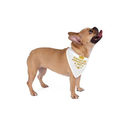 Kingdom Ambassador Pet (Gold Lettering) Bandana, Design for Stylish Dogs, Inspirational Pet Bandana, Gifts for Pet Lovers