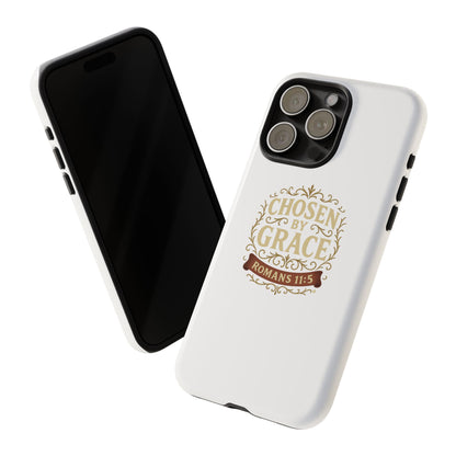 Chosen by Grace (Color), Rugged Phone Case, Inspirational Mobile Cover, Gift for Faith Lovers, Faith-Based Protector