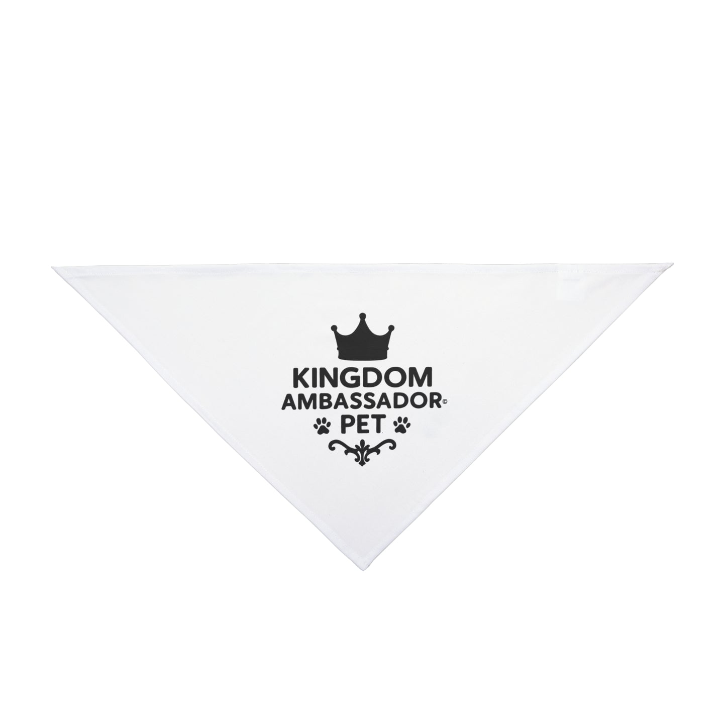 Kingdom Ambassador Pet (Black Lettering) Bandana, Design for Stylish Dogs, Inspirational Pet Bandana, Gifts for Pet Lovers