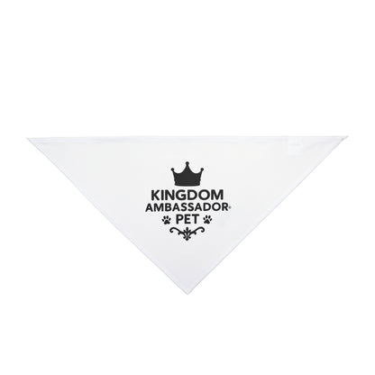 Kingdom Ambassador Pet (Black Lettering) Bandana, Design for Stylish Dogs, Inspirational Pet Bandana, Gifts for Pet Lovers