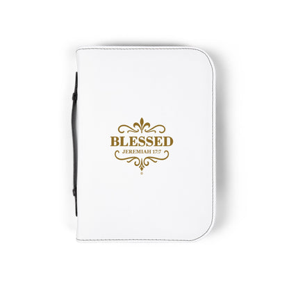 Blessed (Gold Lettering) Inspirational Bible Cover, Gift for Believers, Faith-Based Book Cover - Cross Apparel USA