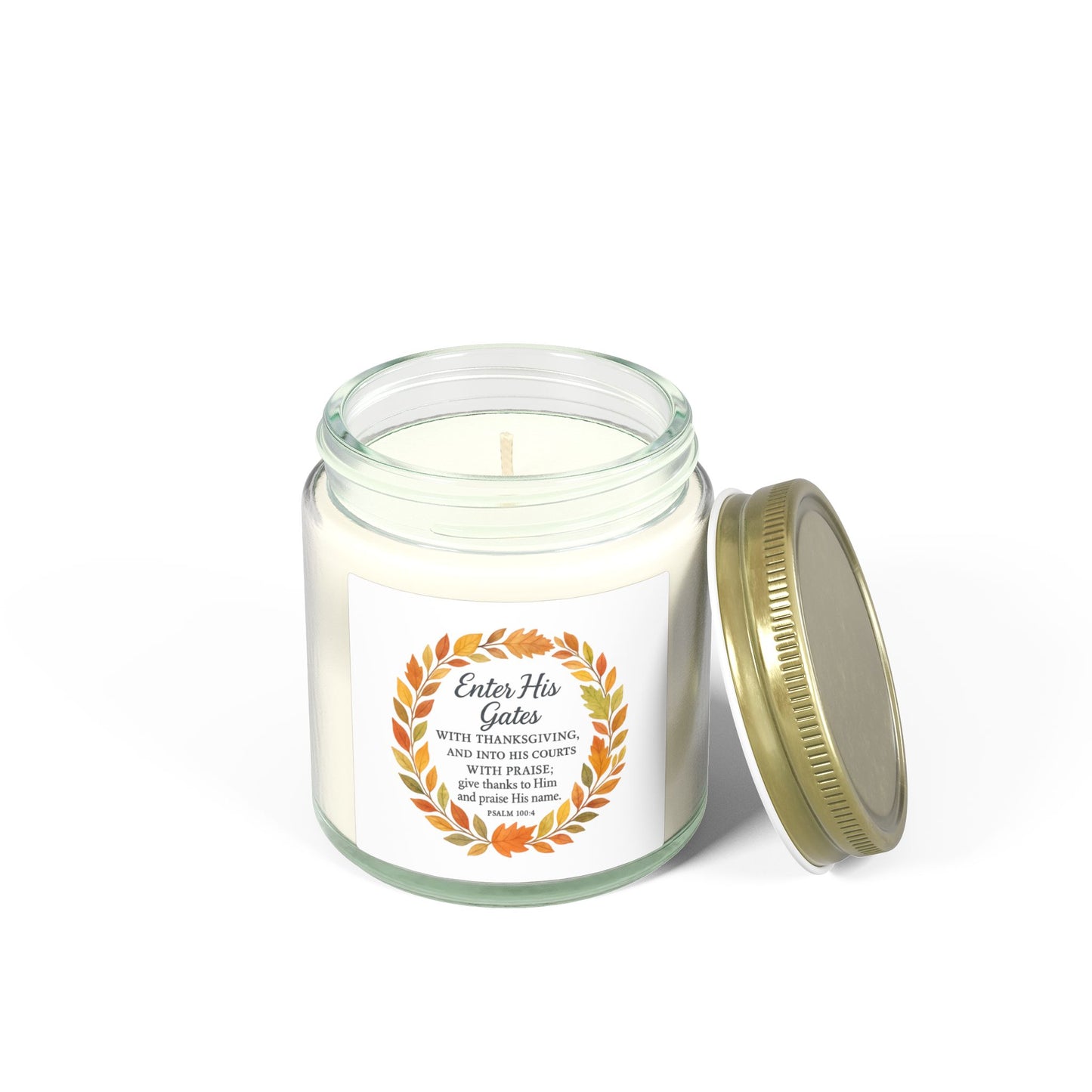 Enter His Gates with Thanksgiving Candles for Home Decor | Aromatherapy, Inspirational Gift Idea, Relaxation, Fall Decor