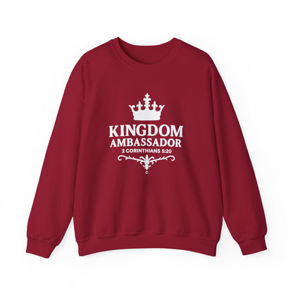 Kingdom Ambassador (White Lettering) Unisex Crewneck Sweatshirt - Inspirational Gift, Faith-Based Apparel, Cozy Casual Wear, Bible Verse Sweatshirt