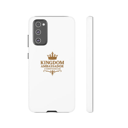 Kingdom Ambassador (Gold Lettering) Rugged Phone Case, Inspirational Mobile Cover, Gift for Faith Lovers, Faith-Based Protector