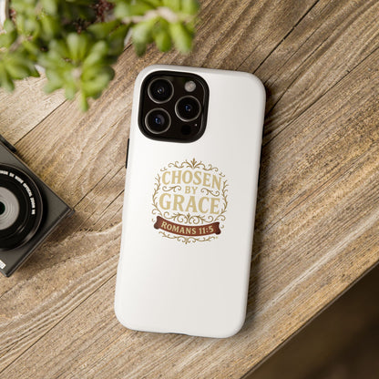 Chosen by Grace (Color), Rugged Phone Case, Inspirational Mobile Cover, Gift for Faith Lovers, Faith-Based Protector
