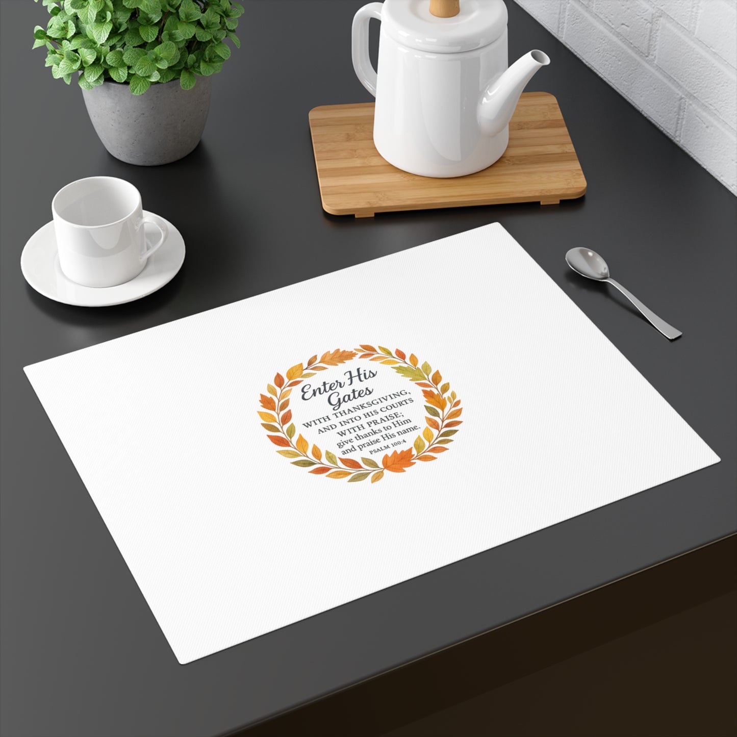 Enter His Gates with Thanksgiving Inspirational Placemat with Verse