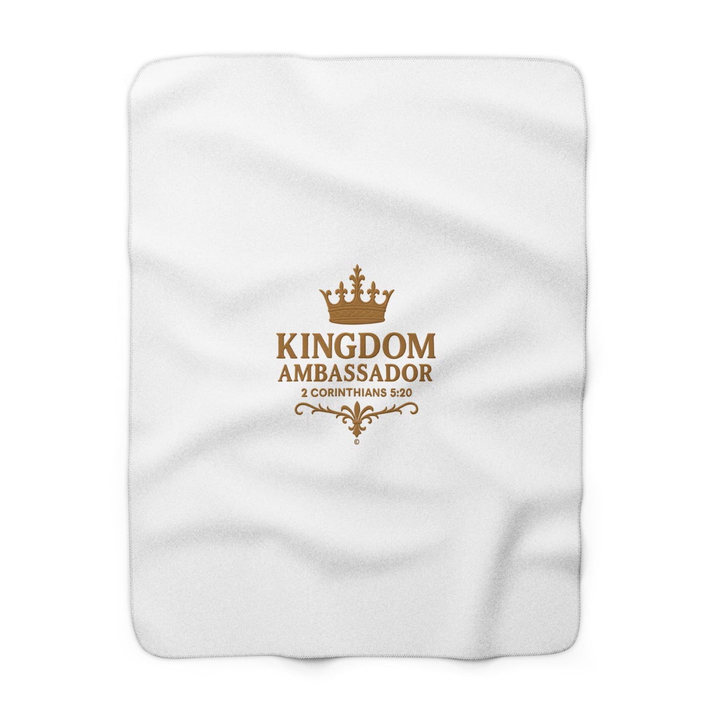 Kingdom Ambassador (Gold Lettering) Sherpa Fleece Blanket, Inspirational Gift