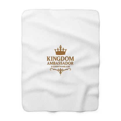 Kingdom Ambassador (Gold Lettering) Sherpa Fleece Blanket, Inspirational Gift