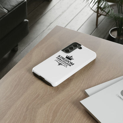 Kingdom Ambassador (Black Lettering) Rugged Phone Case, Inspirational Mobile Cover, Gift for Faith Lovers, Faith-Based Protector