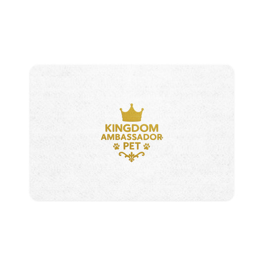 Kingdom Ambassador Pet (Gold Lettering) Food Mat (12x18)