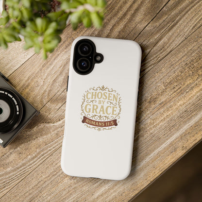 Chosen by Grace (Color), Rugged Phone Case, Inspirational Mobile Cover, Gift for Faith Lovers, Faith-Based Protector