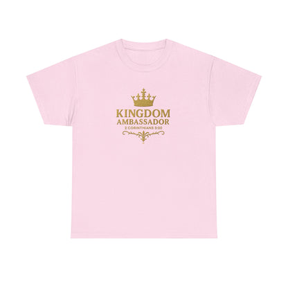 Kingdom Ambassador (Gold Lettering) Unisex Heavy Cotton Tee - Cross Apparel USA