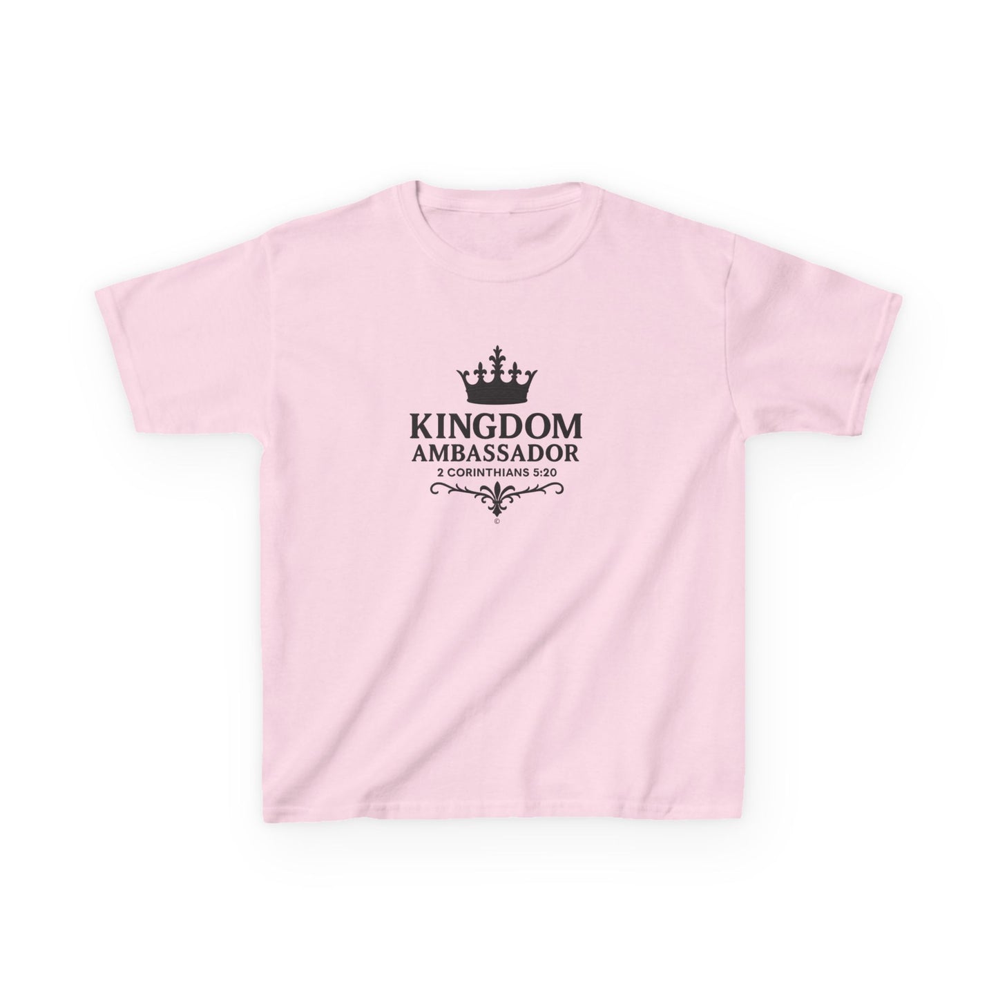 Kingdom Ambassador (Black Lettering) Kids Tee, Faith-based Inspirational Apparel, Gift for Believers, Youth Fashion, Bible Verse Shirt, Meaningful Gift