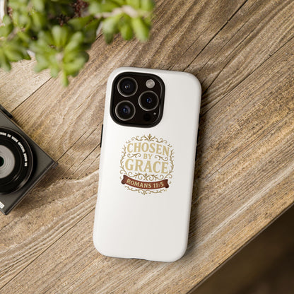 Chosen by Grace (Color), Rugged Phone Case, Inspirational Mobile Cover, Gift for Faith Lovers, Faith-Based Protector