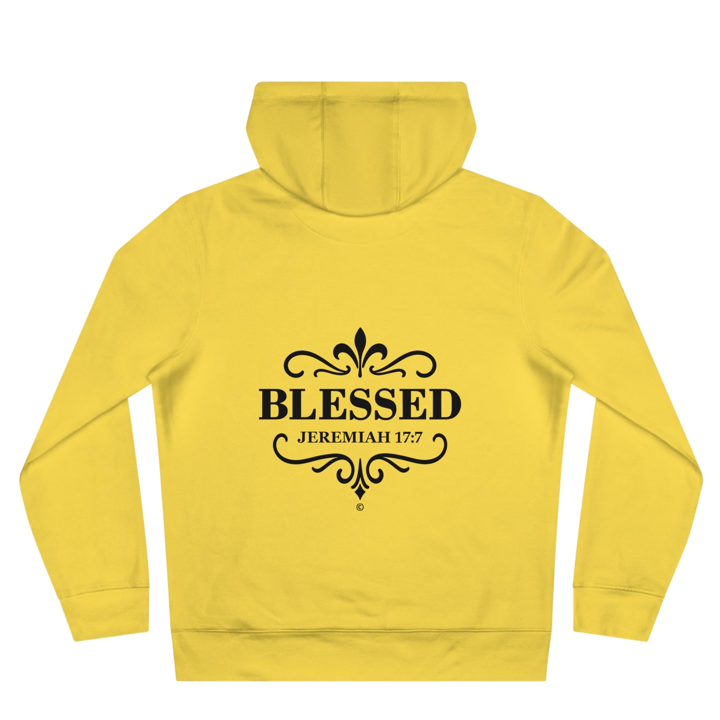 Blessed (Small Design on front plus Large Design on back) Hooded Sweatshirt, Faith-Based Hooded Sweatshirt, Inspirational Apparel, Unique Gift for Believers