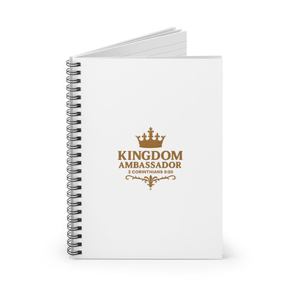 Kingdom Ambassador (Gold Lettering) Spiral Notebook - Ruled Line, inspirational Gift, Idea for Students