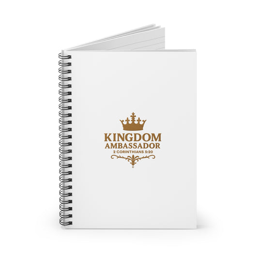 Kingdom Ambassador (Gold Lettering) Spiral Notebook - Ruled Line, inspirational Gift, Idea for Students