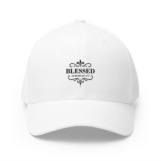 Blessed (Black Lettering) Embroidered Cap - Stylish Flex Fit Closed-Back Hat, Perfect for Events, Gifts, and Celebrations