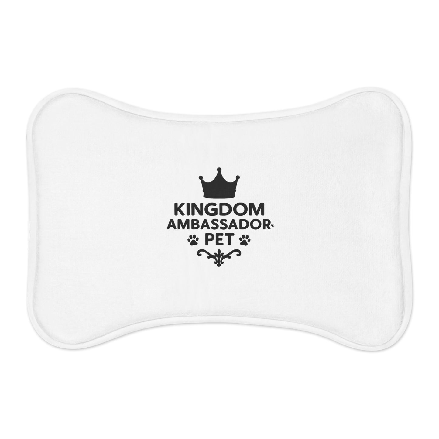 Kingdom Ambassador Pet (Black Lettering) Feeding Mat, Inspiration Gift for Pet Lovers, Faith-based Pet Mat
