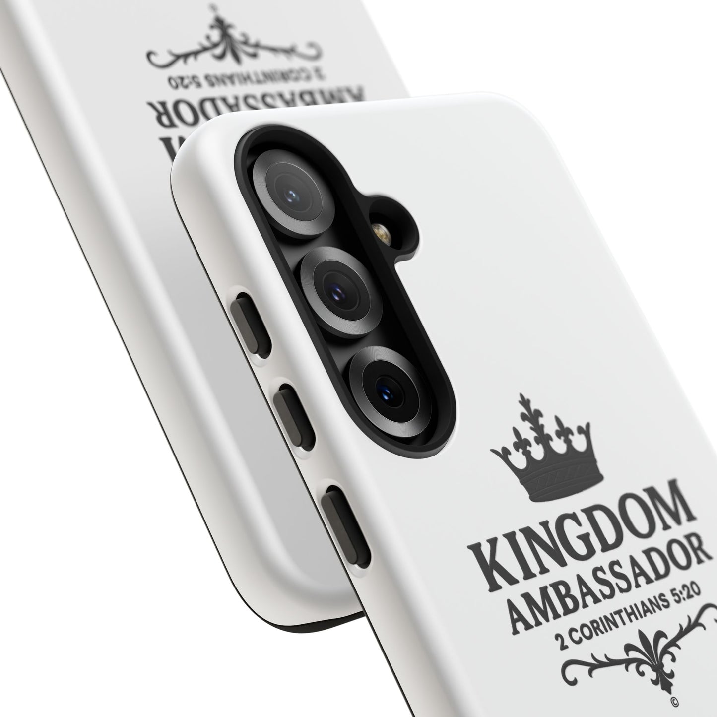 Kingdom Ambassador (Black Lettering) Rugged Phone Case, Inspirational Mobile Cover, Gift for Faith Lovers, Faith-Based Protector