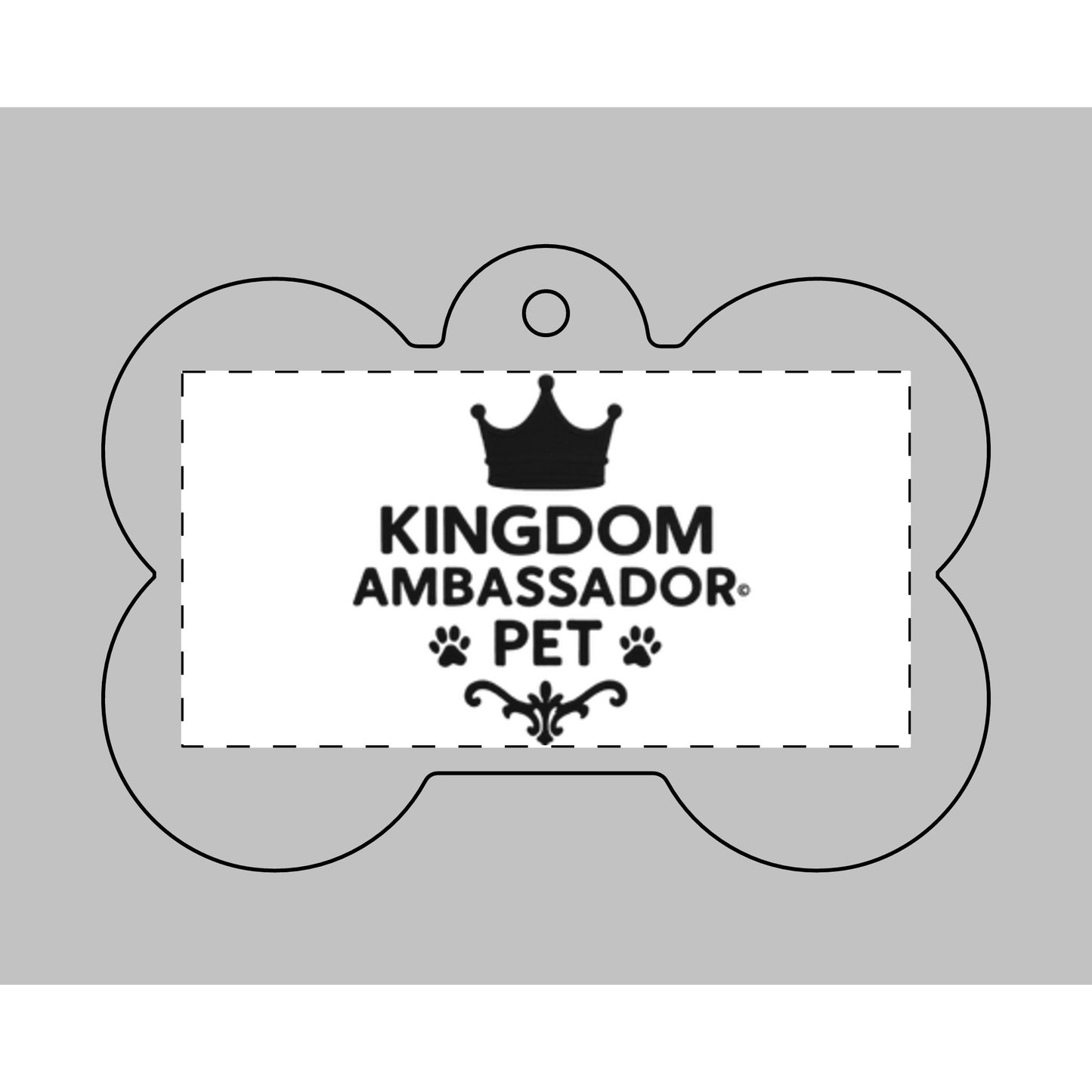 Kingdom Ambassador (Black Lettering) Bone Shape Pet Tag