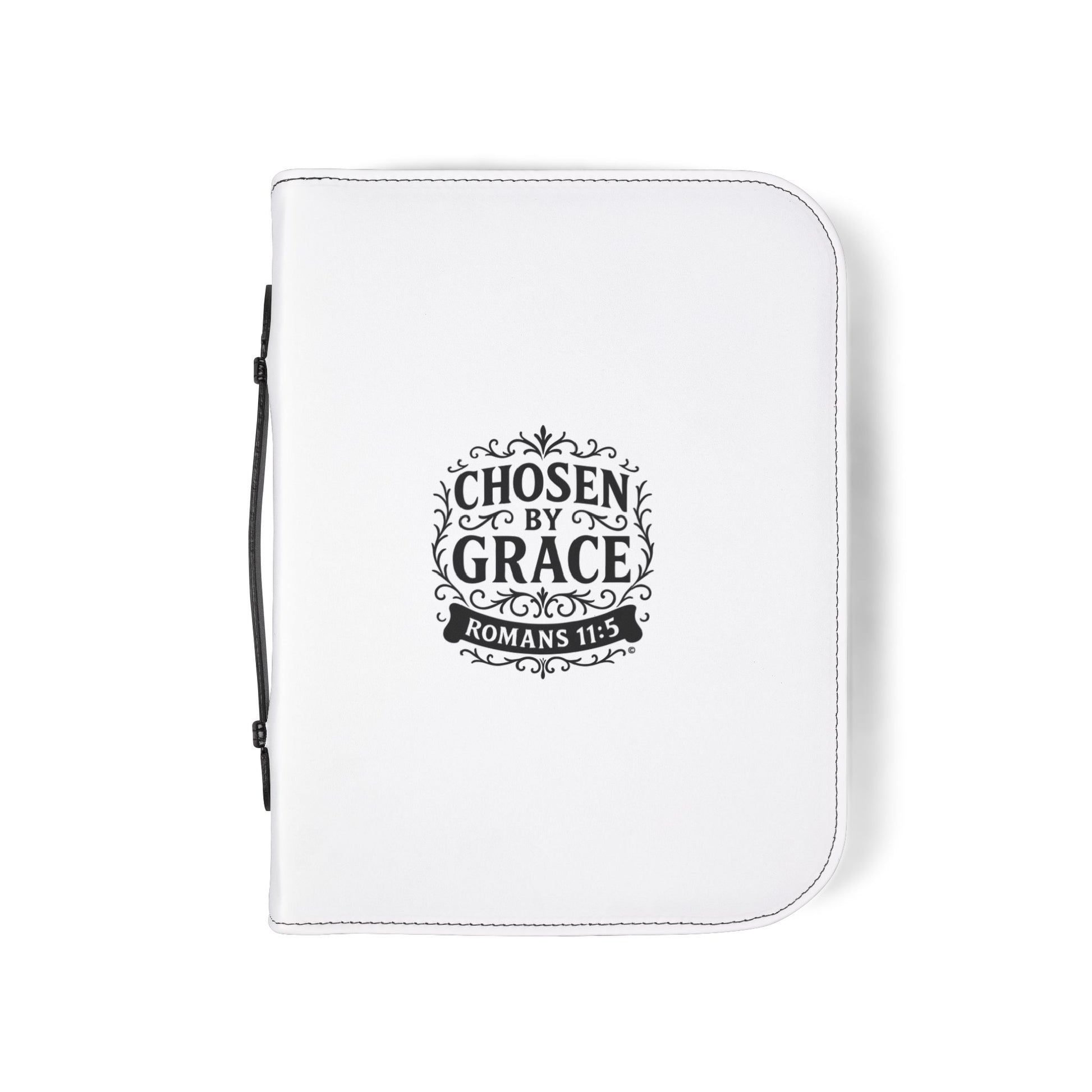 Chosen by Grace (Black Lettering) Inspirational Bible Cover, Gift for Believers, Faith-Based Book Cover - Cross Apparel USA